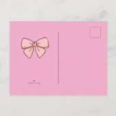 faire-part noeud papillon rose pastel (Dos)