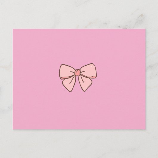 faire-part noeud papillon rose pastel (Devant)