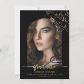 Faire-part Noir Chic Et Or | Arch Photo Graduation (Devant)