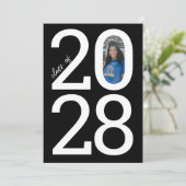 Faire-part Noir Classe Moderne Année de et de la photo (Debout devant)