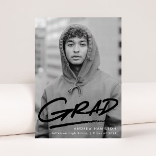 Faire-part Noir   Diplôme photo moderne pointillé