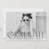 Faire-part Noir | Diplôme Photo Simple Moderne (Devant)