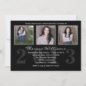 Faire-part noir d'obtention du diplôme (Devant)