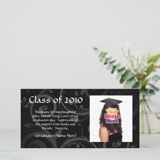 Faire-part noir d'obtention du diplôme de (Debout devant)