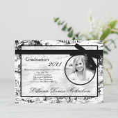 faire-part noir d'obtention du diplôme de photo de (Debout devant)