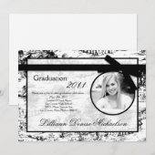 faire-part noir d'obtention du diplôme de photo de (Devant / Derrière)