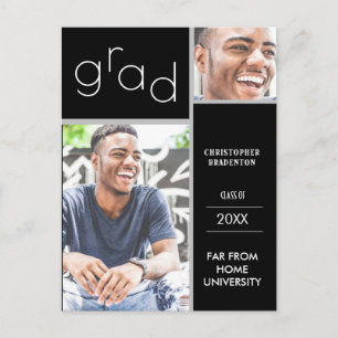 Faire-part noir double photo