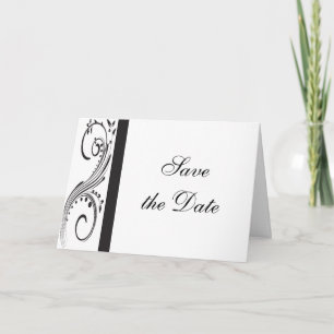 Faire-part Noir et blanc Fils de mariage Enregistrer la date