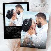 Faire-part Noir et blanc Marié Élégant Mariage Photo