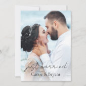 Faire-part Noir et blanc Marry Script Mariage Photo (Devant)