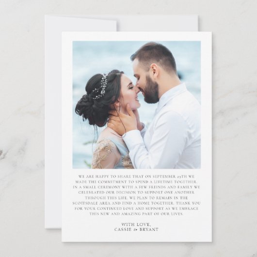 Faire-part Noir et blanc Marry Script Mariage Photo (Dos)