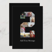 Faire-part Noir et blanc Numéro 2 Photo Collage (Devant / Derrière)