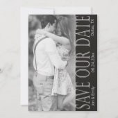 Faire-part Noir et blanc vertical Enregistrer la date 5 x 7 (Devant)