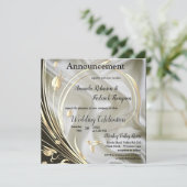 Faire-part Noir et ivoire sur Mariage de soie Champagne (Debout devant)