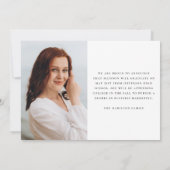 Faire-part Noir manuscrit moderne Script 3 Photo Graduation (Dos)