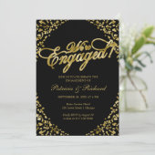 Faire-part Noir Nous sommes engagés Engagement Party Invitati (Debout devant)