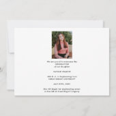 Faire-part Noir Script Diplômé 4 Photo Collage Graduation (Dos)