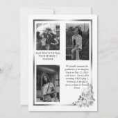 Faire-part Noir |White 4 Photo Collage Gold Frame Graduation (Dos)