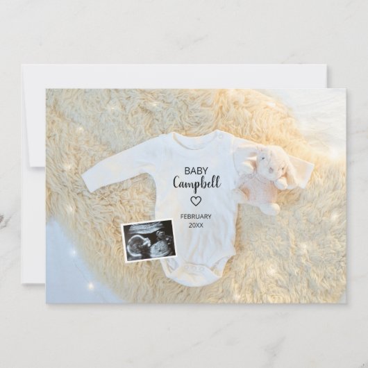 Faire-part Nom bébé mignon Ultrasound Digital Photo Grossesse (Devant)