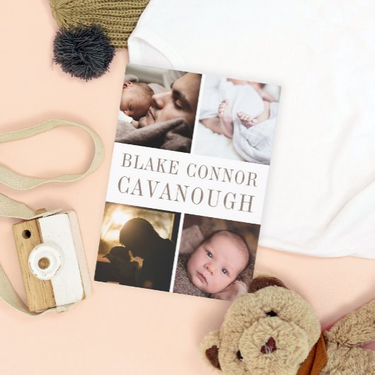 Faire-part Nom classique Photo Naissance