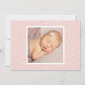 Faire-part Nom de l'énoncé Photo de bébé au script Rose Scrip (Dos)