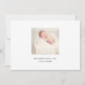 Faire-part Nom de script Elegant Photo Baby Modern Simple (Dos)