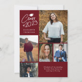 Faire-part Nom de script moderne Classe Red 6 Photo Graduatio (Dos)