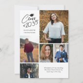 Faire-part Nom du script moderne Classe Année 6 Diplôme photo (Dos)