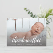 Faire-part Nom du script Photo Overlay Birth (Debout devant)