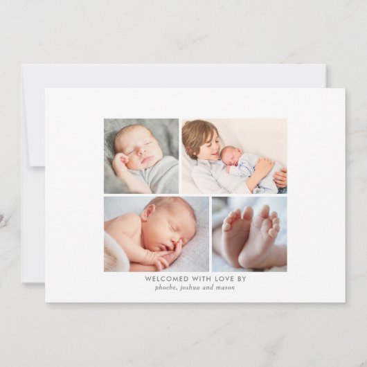 Faire-part Nom du standard Script moderne bébé garçon photo n (Dos)