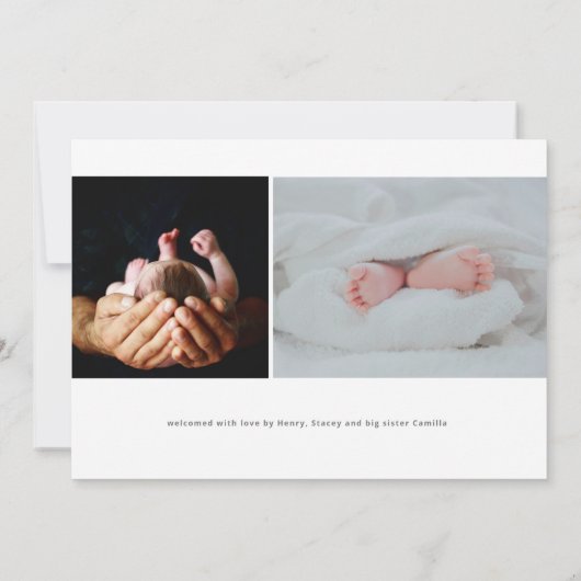 Faire-part Nom moderne Bébé Photo Naissance (Dos)