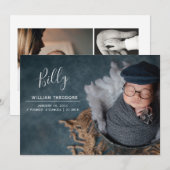 Faire-part Nom personnalisé Photo Collage bébé garçon nouveau (Devant / Derrière)