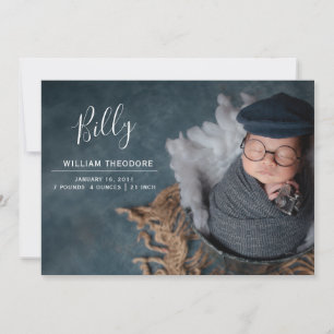 Faire-part Nom personnalisé Photo Collage bébé garçon nouveau