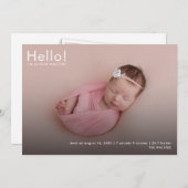 Faire-part Nom photo du bébé moderne Statistiques Naissance (Devant / Derrière)