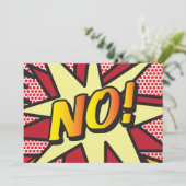 Faire-part NON Votre Message Bulle de Parole Amusant Rétro Ba (Debout devant)