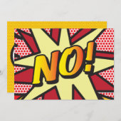 Faire-part NON Votre Message Bulle de Parole Amusant Rétro Ba (Devant / Derrière)