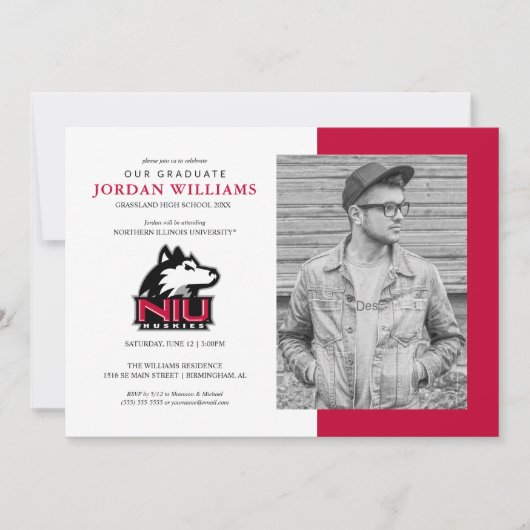 Faire-part Northern Illinois Huskies | Diplômé (Devant)