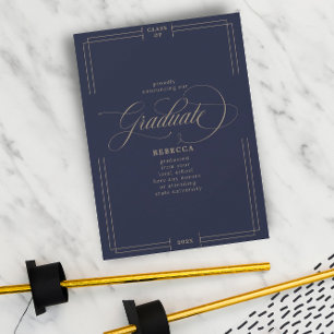 Faire-part Nos diplômés de la marine de script classique
