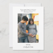 Faire-part Note décontractée pour dire 2 Grossesse photo vert (Dos)