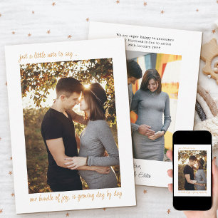 Faire-part Note décontractée pour dire 2 Grossesse photo vert