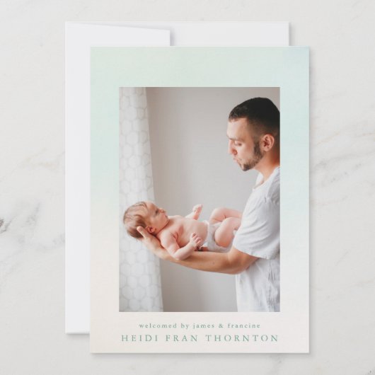 Faire-part notre arc-en-ciel photo frontière bébé naissance b (Dos)