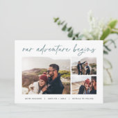 Faire-part Notre aventure commence | Fiançailles multiphoto (Debout devant)