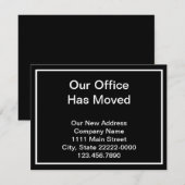 Faire-part Notre bureau a déménagé Annonce noir et blanc (Devant / Derrière)