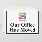 Faire-part Notre Bureau A Déplacé Le Logo Professionnel Perso (Devant)