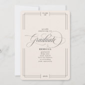 Faire-part Notre Diplômé Classique Script Peach Grey Graduati (Devant)