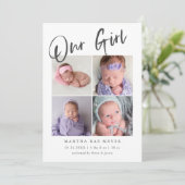 Faire-part Notre fille photo Collage de photos de naissance (Debout devant)
