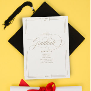 Faire-part Notre Graduate Classic Script Gold Graduate