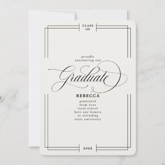 Faire-part Notre Graduate Classic Script Graduate (Devant)