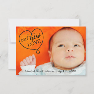 Faire-part Notre Nouvel Amour - Annonce de naissance 3x5
