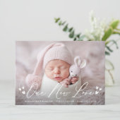 Faire-part Notre nouvel amour Script 4 Photo Naissance (Debout devant)